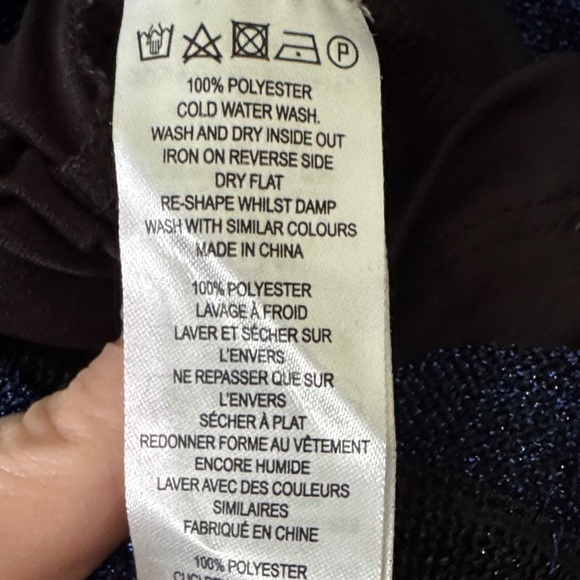 French Connection Long Sleeve Dress in Blue and Gold - Picture 6 of 6